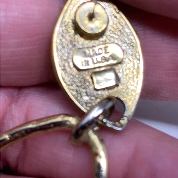 Vintage 1980's Modernist Dangle Earrings Gold Tone Oval New Wave Carded Pierced - Picture 3 of 6